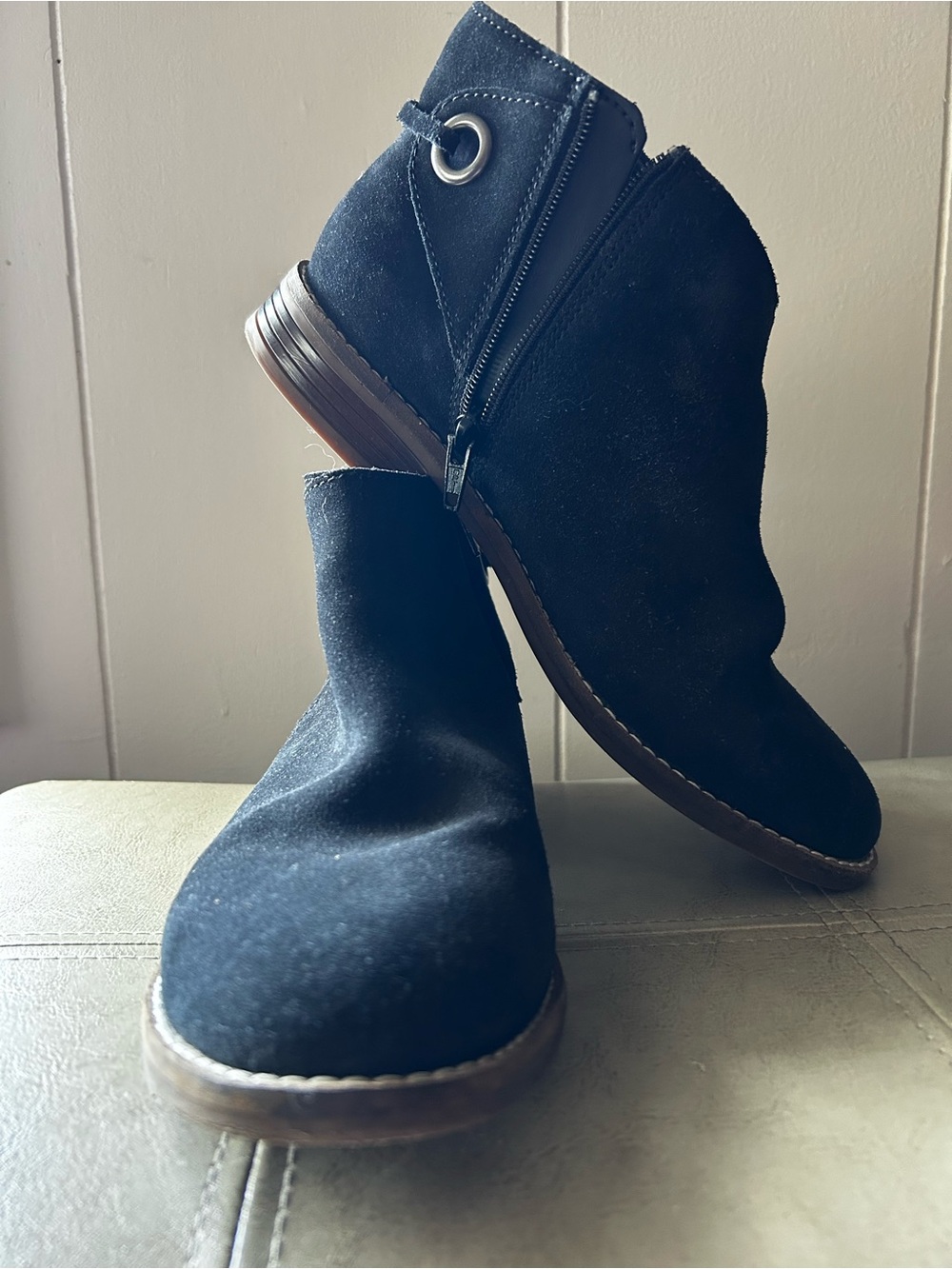 Clarks Black Suede Ankle Booties